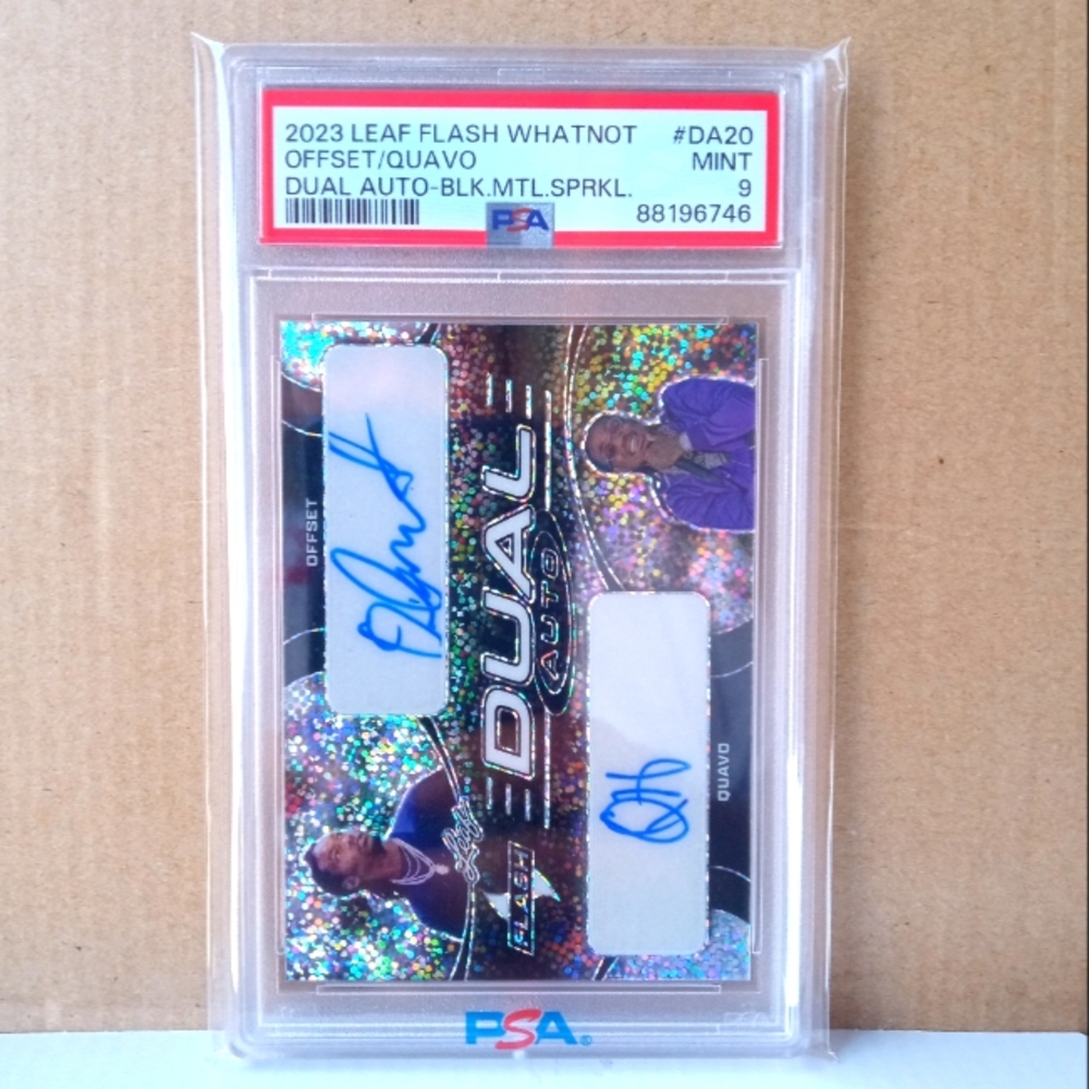 🎤📀Migos-Offset/Quavo "Dual Auto 1/2 - Black Metal/Sparkle Insert" Slab📀🎤